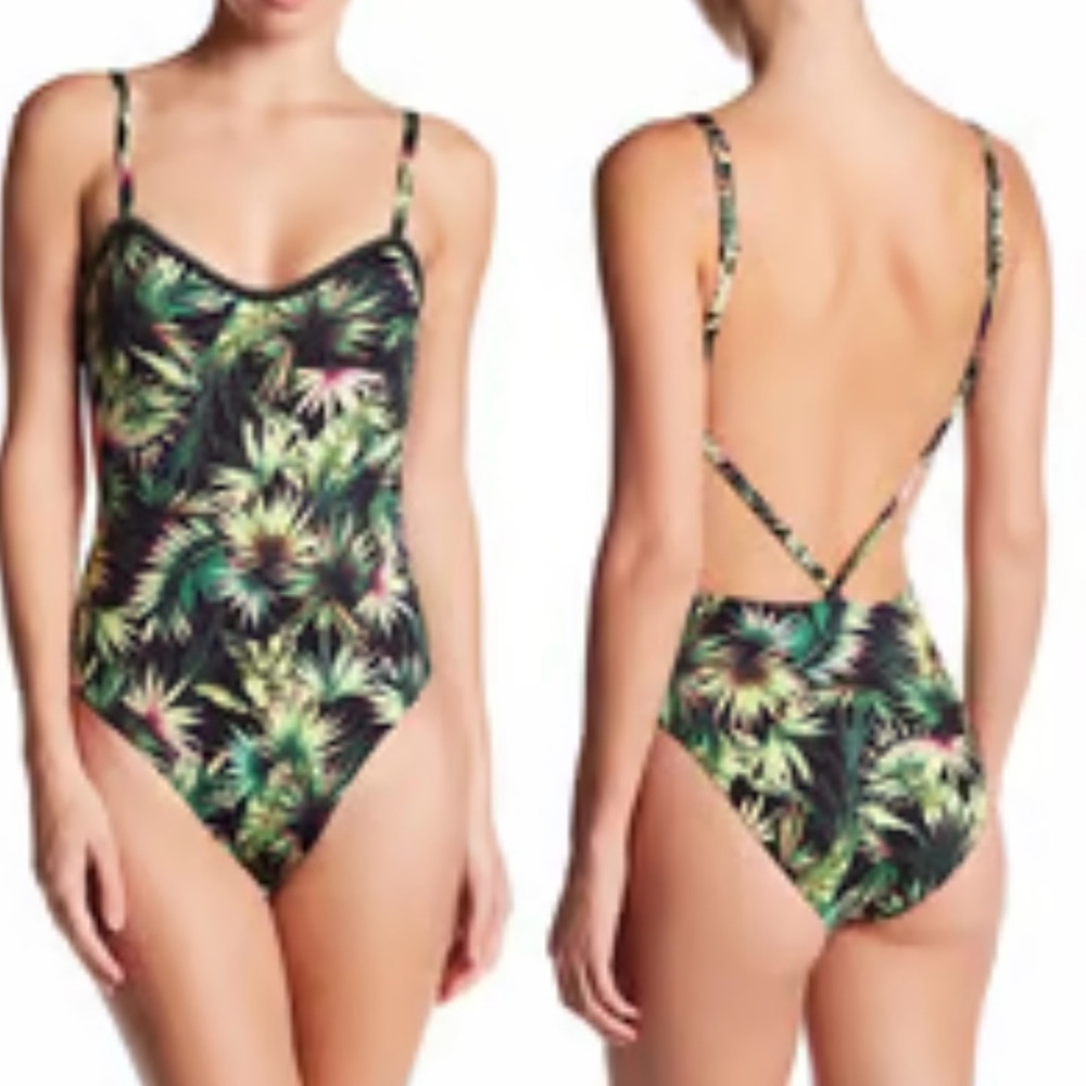 Lucky Brand Coastal Tropical Print One-Piece Swimsuit‎ - Picture 10 of 10
